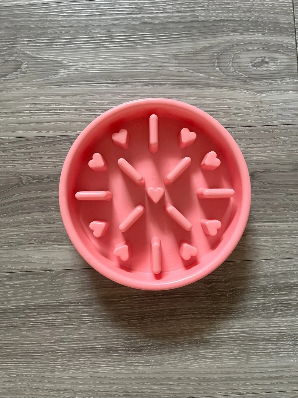 Pink slow feeder bowl